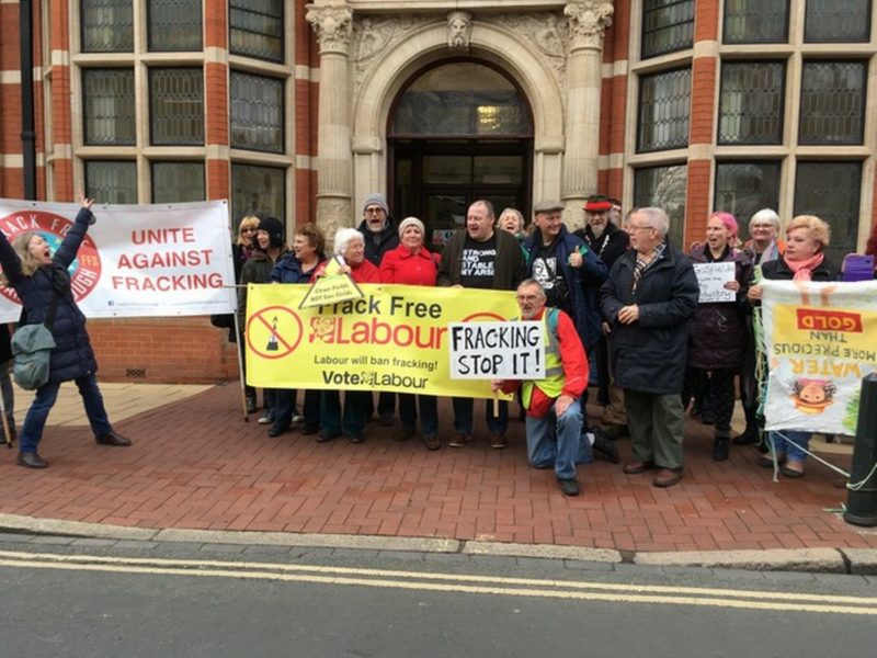 Members of Beverley & Holderness Labour Party protest alongside local residents outside the ERYC HQ in November 2018