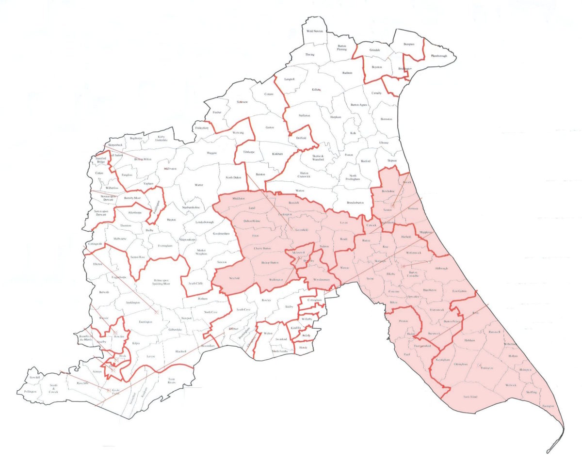 The constituency of Beverley and Holderness (in red)